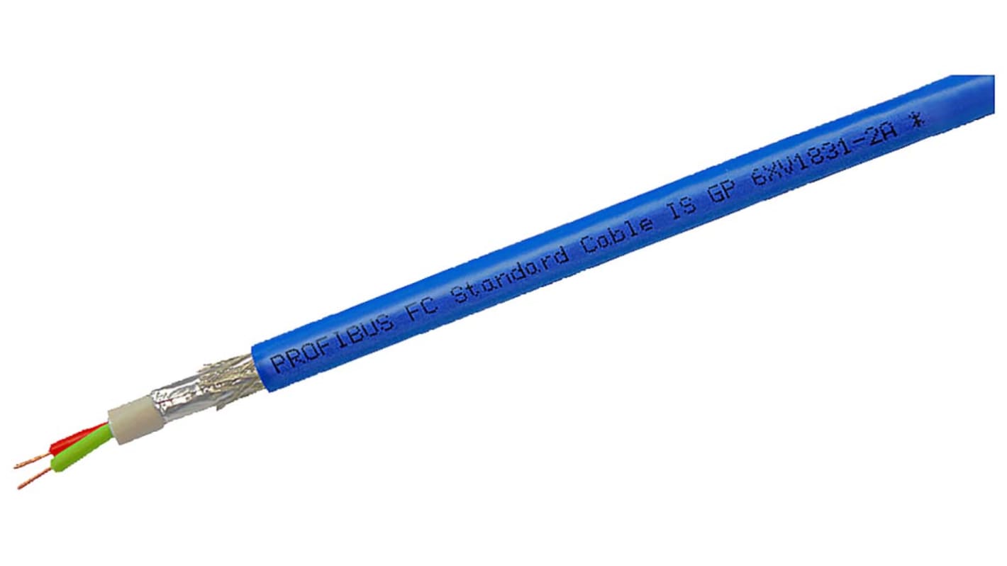 Siemens 6XV1831 Datenkabel 50,26 mm² Ø 8mm, Kupfergeflecht geschirmt PVC isoliert Blau