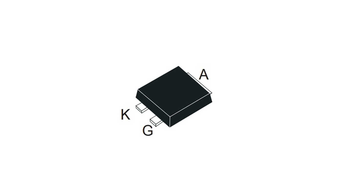 Thyristor, X0115MUF, 1A, 0.15mA, 600V, SMB-FLAT-3, 3 broches