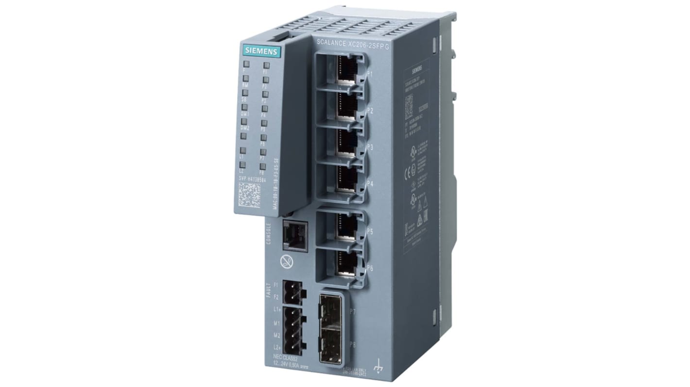 Siemens Ethernet Switch, 6 RJ45 Ports, 10/100/1000Mbit/s Transmission, 24V dc