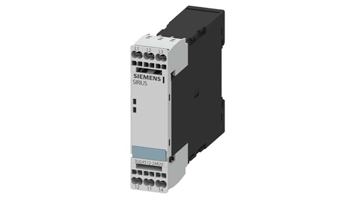 Relé de supervisión de Fase Siemens serie 3UG4, SPDT, 3 fases, para carril DIN