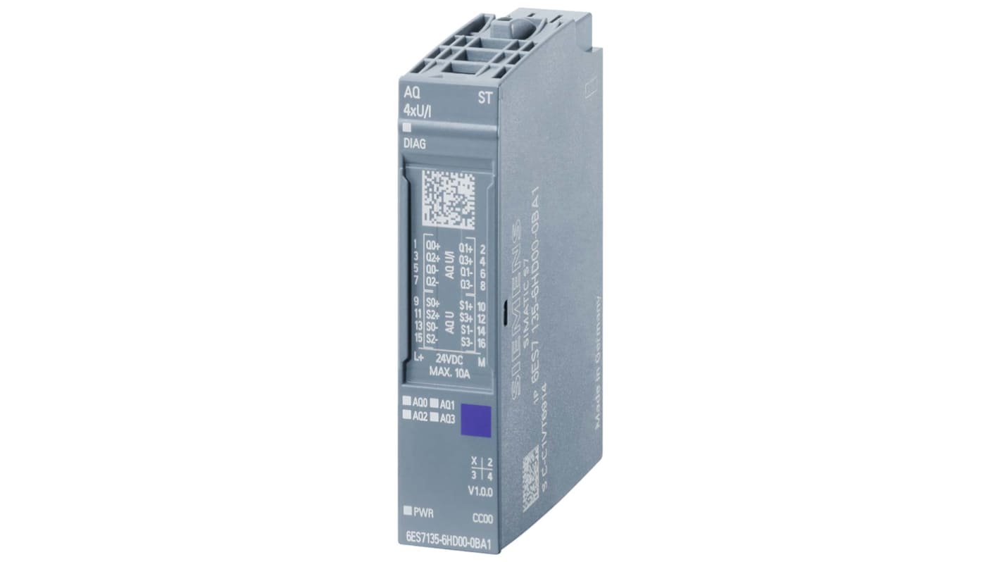 Módulo de salida analógica Siemens SIMATIC S7-1200, 24 V, 4 salidas tipo Analógico