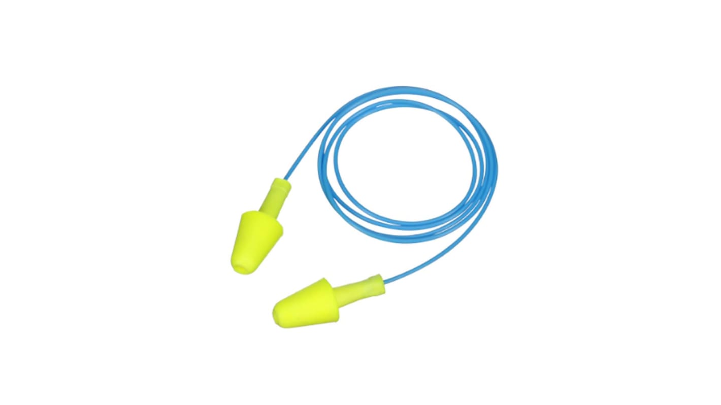 Tapones desechables Azul, amarillo con cable 3M E.A.R Flexible Fit, atenuación SNR 25-30dB, 125 pares