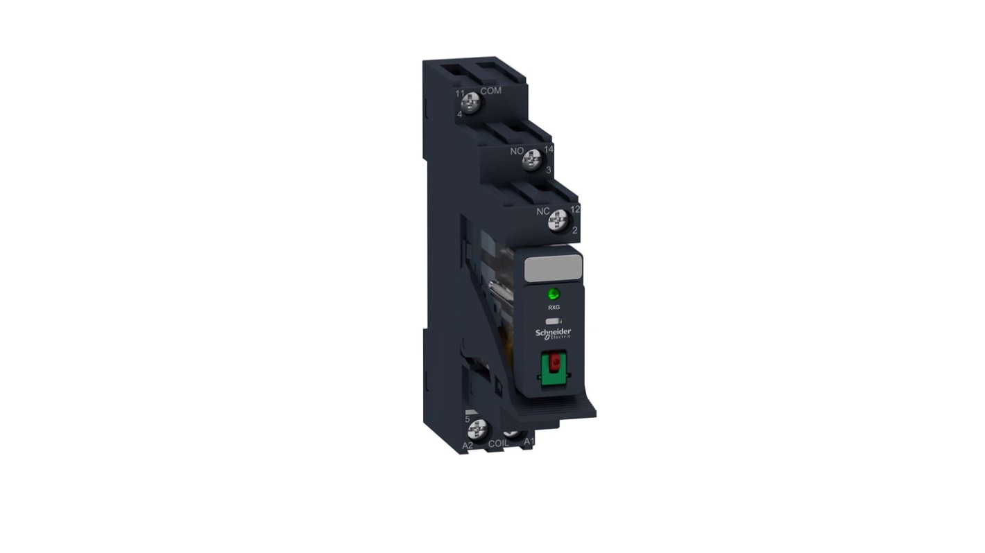 Schneider Electric Harmony Relay RXG Interface Relais, 24V / 24V dc 24V ac, 1-poliger Wechsler DIN-Schienen 250V