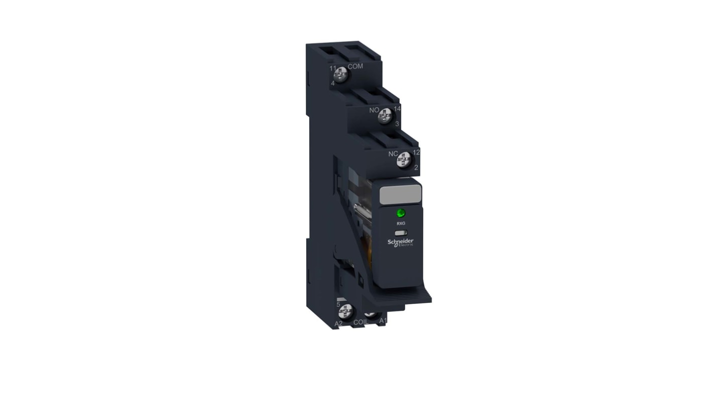 Relé modular Schneider Electric Harmony Relay RXG, SPDT, 24V dc, 10A, para carril DIN