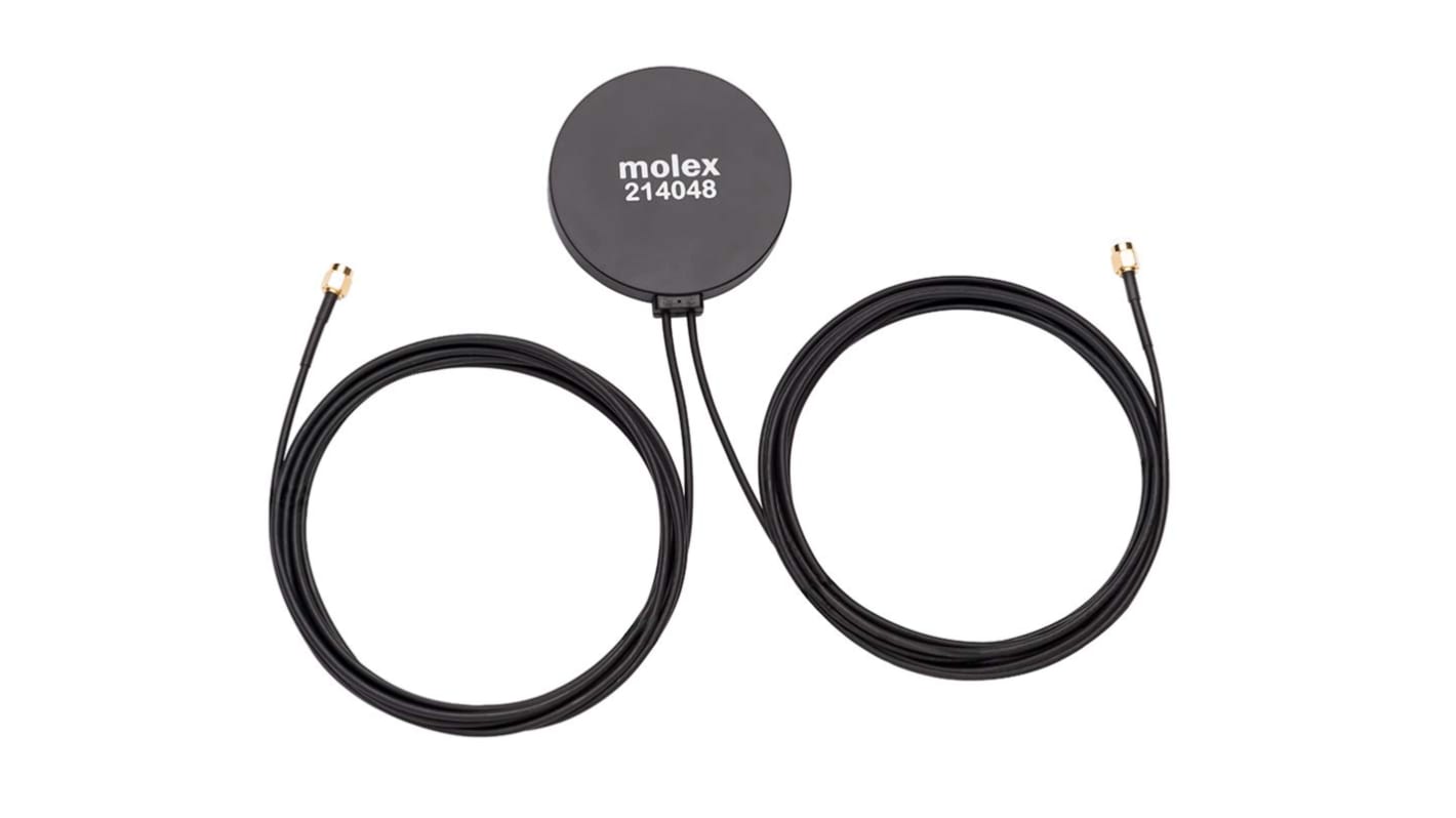 Iránymikrofon Molex WiFi antenna Átvezető lyuk/csavaros 214048-3000 Ostor Külső SMA Anya -1, 1.8dBi ISM Band 214048