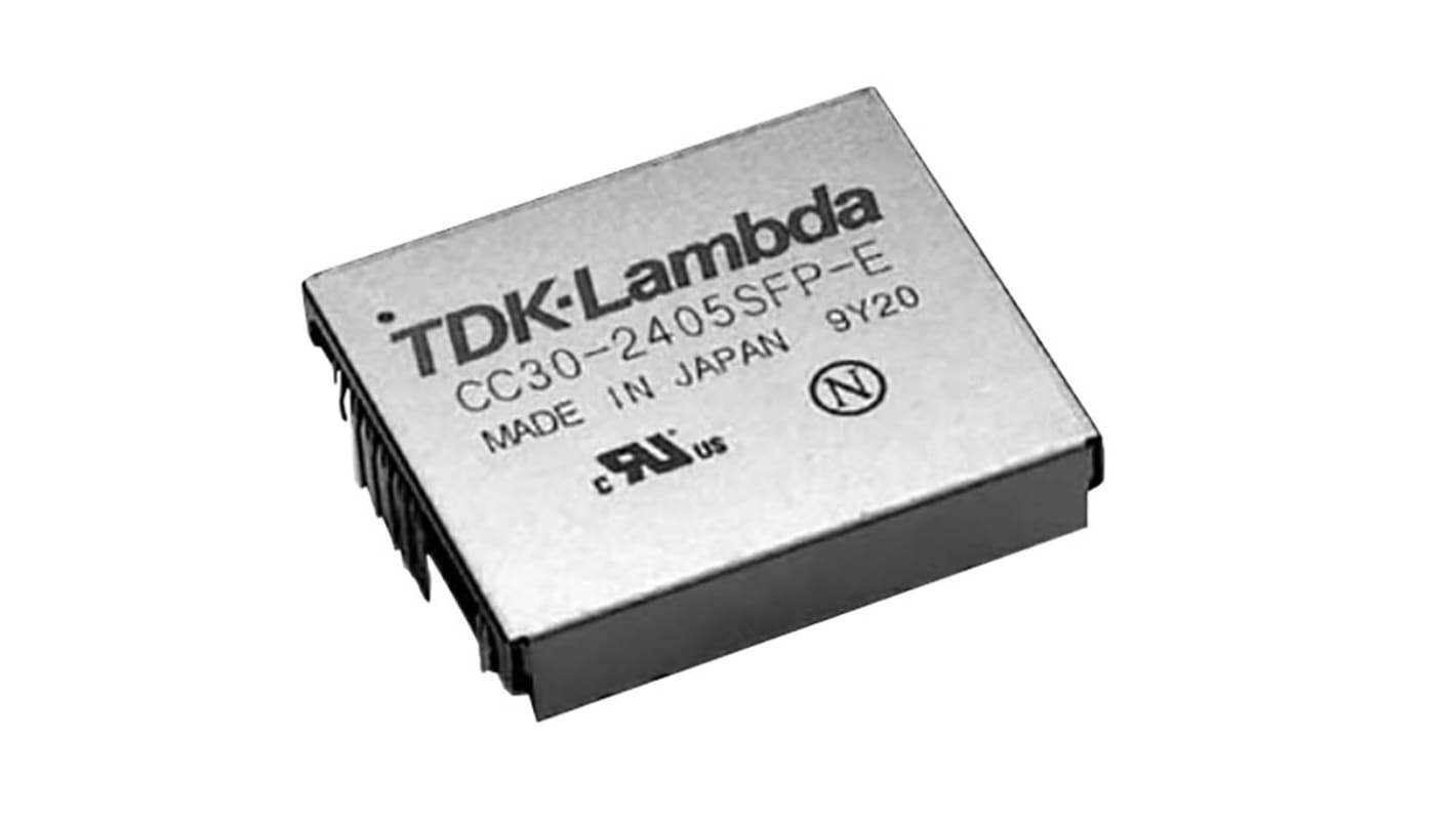 TDK-Lambda CC-P-E DC-DC Converter, 3.3V dc/ 9A Output, 18 → 36 V dc Input, 30W, Through Hole, +85°C Max Temp