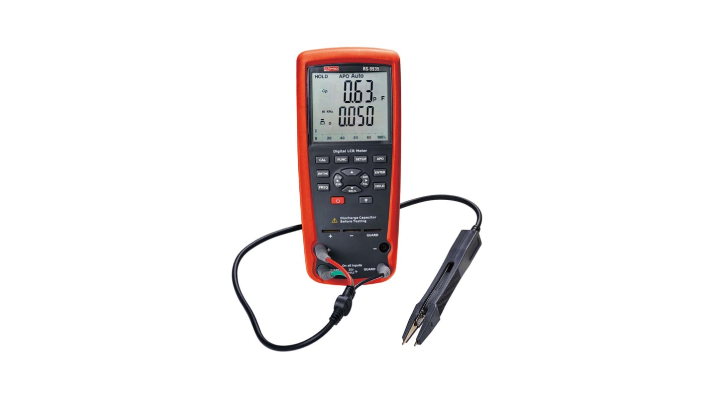 RS PRO RS-9935 LCR-Messgerät 2mF 200 m Ω 2000H, ISO-kalibriert Batterie AA, Handgerät, 100kHz