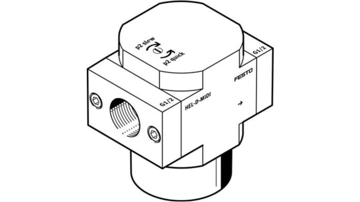 Válvula neumática de mando manual 2/2 Closed, Monostable Festo, G 1/2