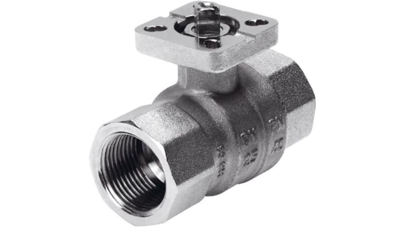 Festo Nickel Plated Brass 2 Way, Ball Valve, Rp 1 1/4in, 40mm, 40bar Operating Pressure