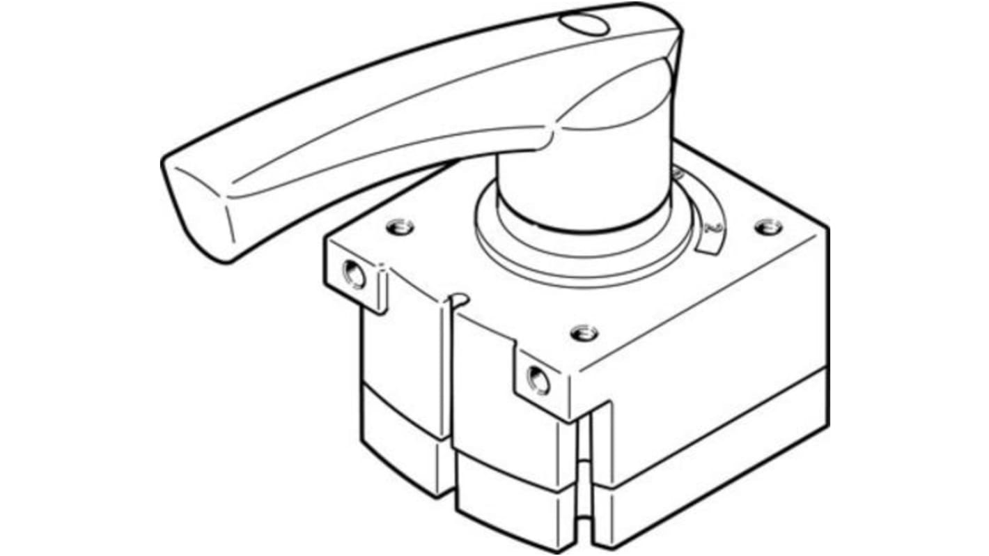 Válvula neumática de mando manual 4/3 Closed Festo, Control mediante Palanca con Varilla, G 1/8