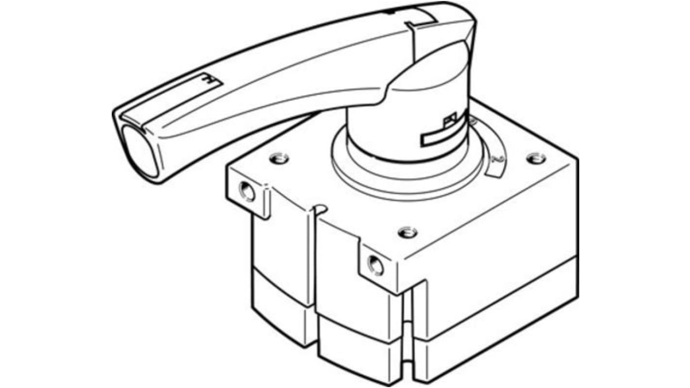 Festo Vher Pneumatik-Steuerventil, manuell, 4/3 Exhausted, G1/2, 1/2