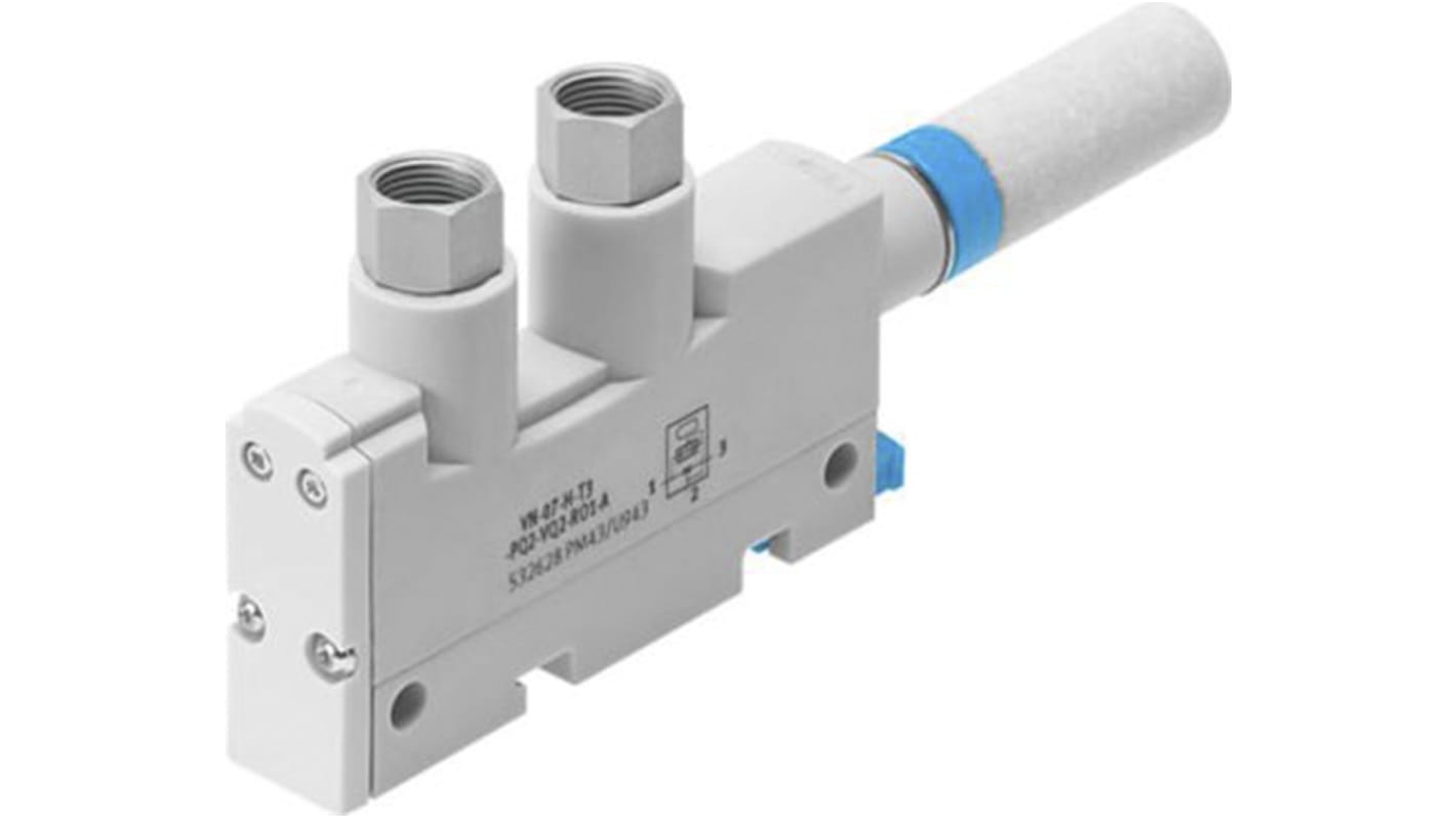 Pompa per vuoto Festo VN-07-H-T3-PI4-VI4-RO1-A, Ø ugello 0.7mm, pressione vuoto max 4.4bar, aspirazione max 16.2L/min,