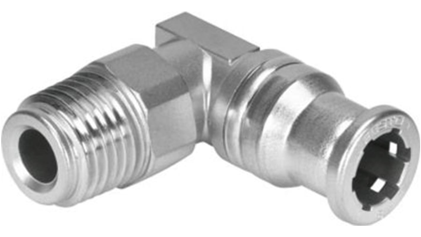 Festo CRQSL Series Elbow Threaded Adaptor, R 3/8 Male to R 3/8 Male, Threaded Connection Style, 162876