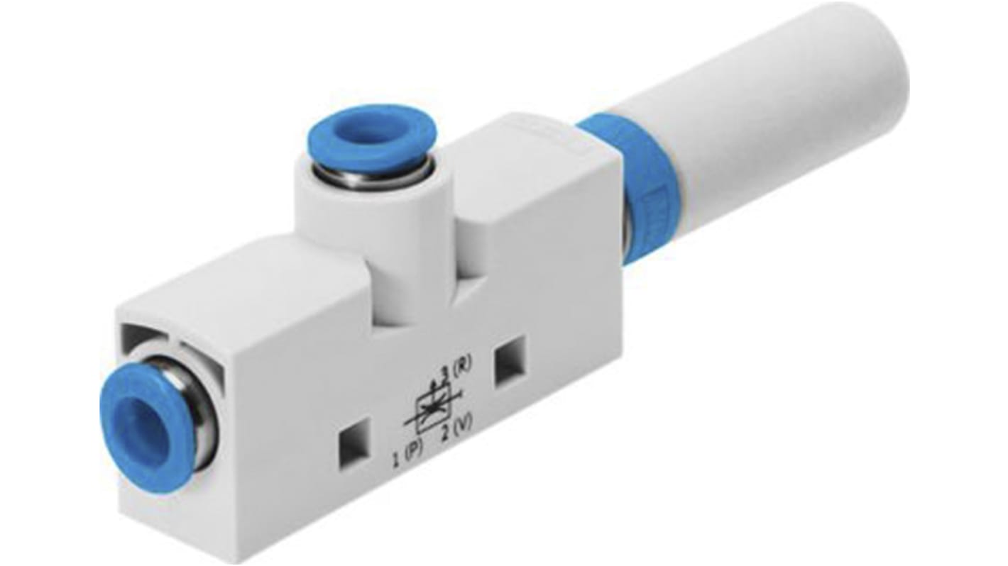 Pompa per vuoto Festo VN-10-L-T4-PQ2-VQ3-RO2, Ø ugello 0.95mm, pressione vuoto max 4bar, aspirazione max 62.7L/min,