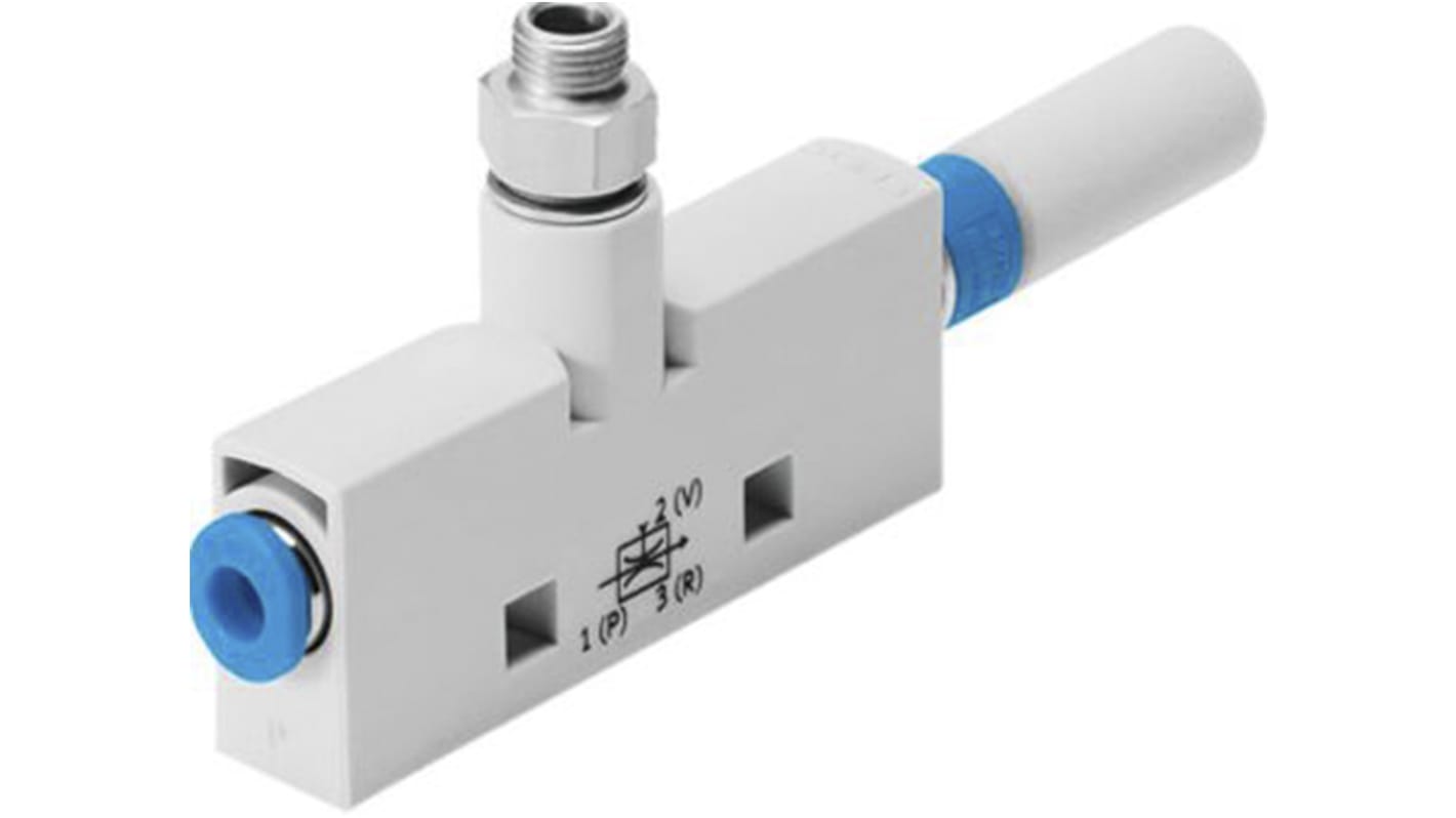 Pompa per vuoto Festo VN-10-L-T4-PQ2-VA5-RO2, Ø ugello 0.95mm, pressione vuoto max 4bar, aspirazione max 62.7L/min,