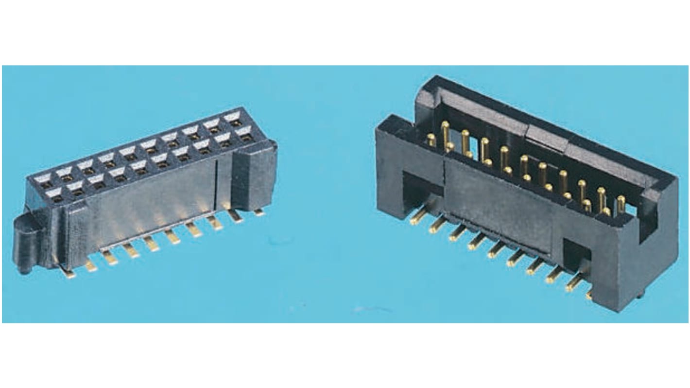 Conector macho para PCB RS PRO de 40 vías, 2 filas, paso 1.27mm, para soldar, Montaje Superficial