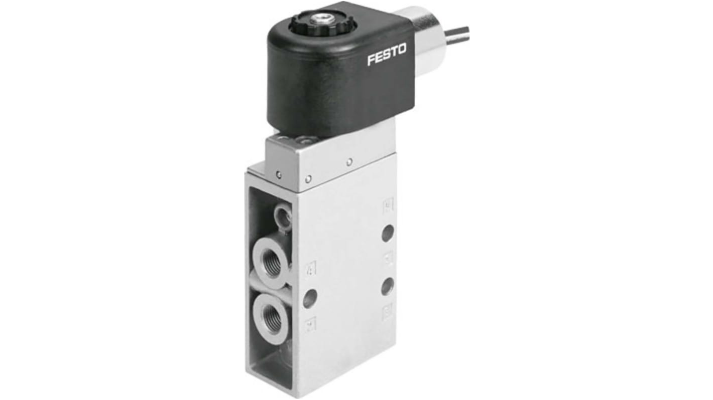 Válvula de control de accionamiento piloto de solenoide neumática Festo, Serie MFH, Función 5/2 Monostable, Sistemas