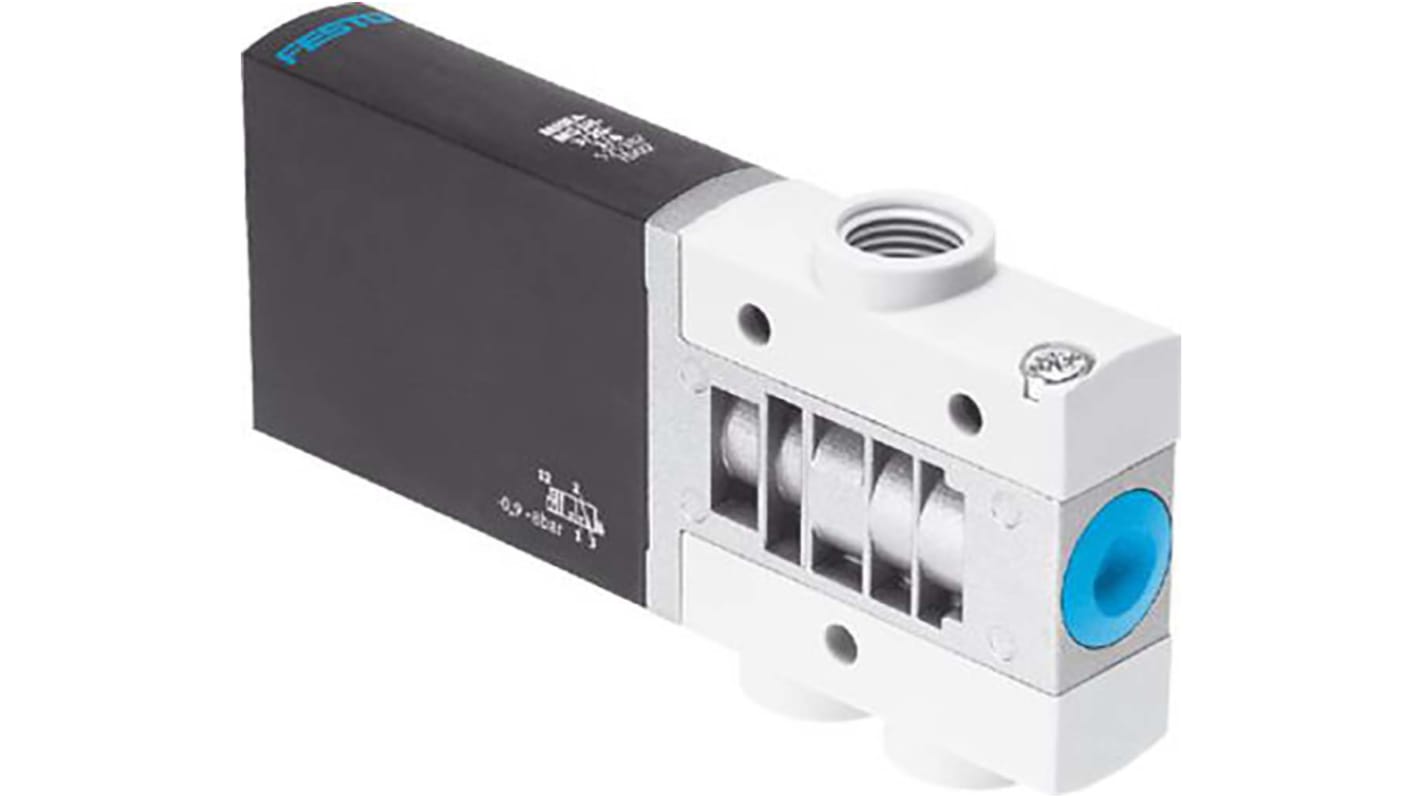 Festo 3/2 Closed, Monostable Pneumatic Solenoid/Pilot-Operated Control Valve - Electrical MHE4 Series, 525187