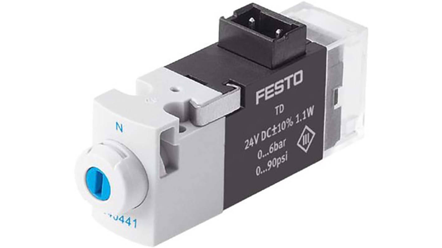 Festo 3/2 Closed, Monostable Pneumatic Solenoid/Pilot-Operated Control Valve - Electrical MHA1 Series, 540444