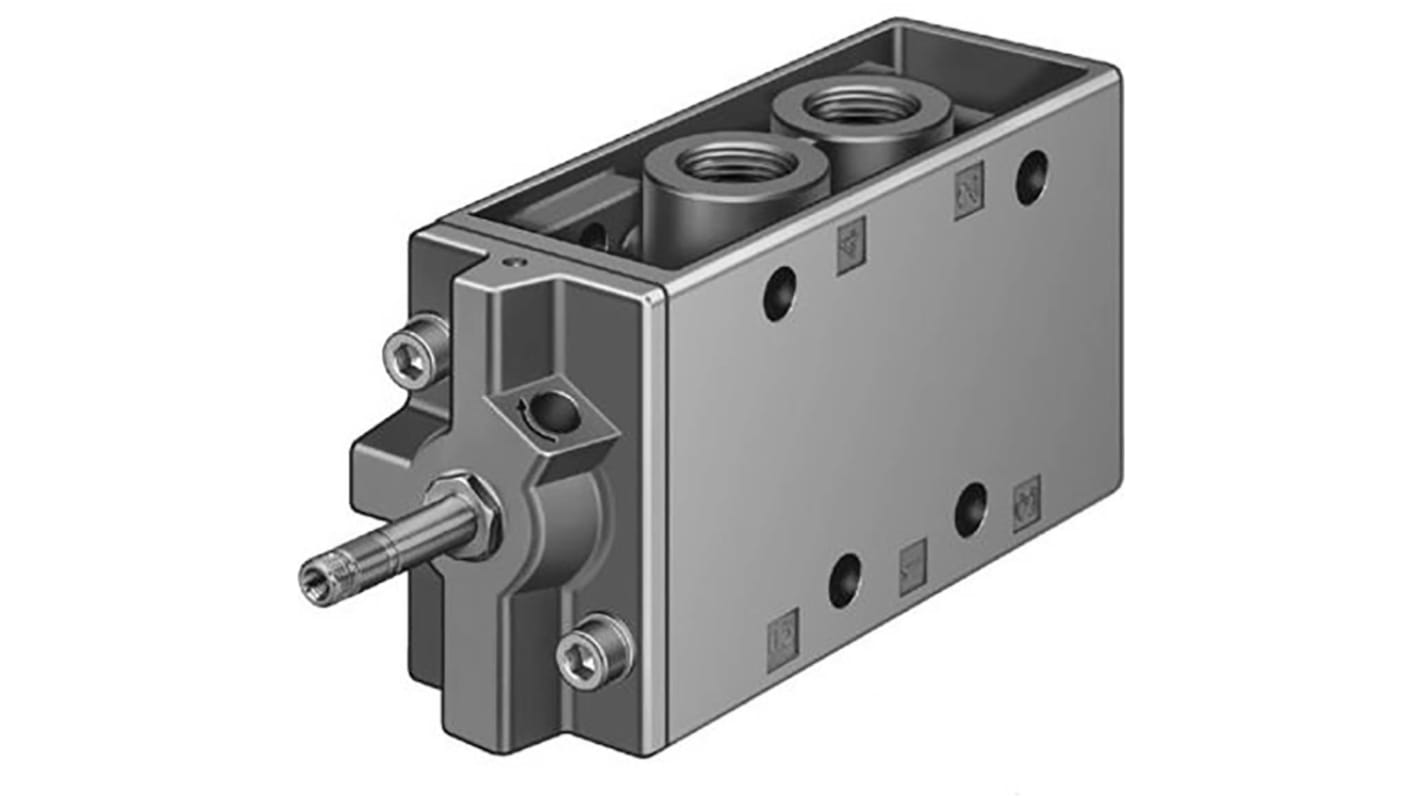 Válvula de control de accionamiento piloto de solenoide neumática Festo, Serie MFH, Rosca G 1/2, G 1/8, Función 5/2