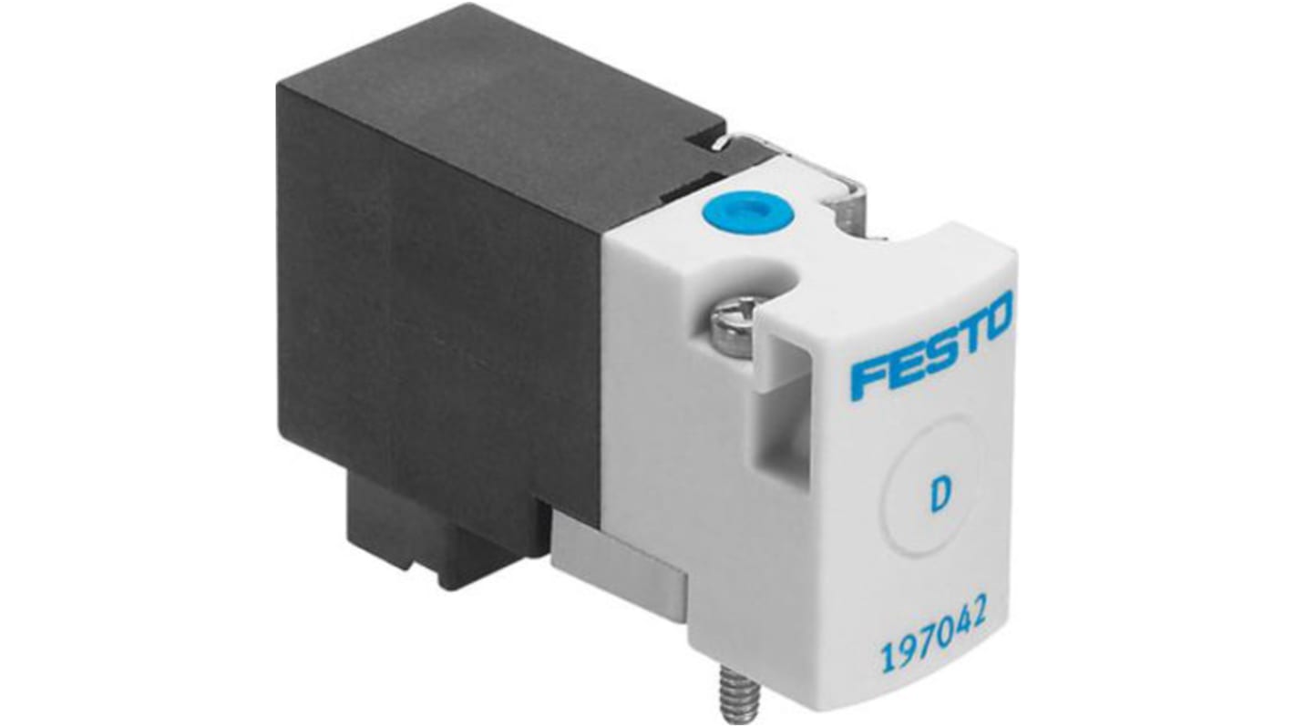Elettrovalvola pneumatica di controllo pilotata Festo, funzione 3/2 Closed, Monostable, azionamento Elettrico