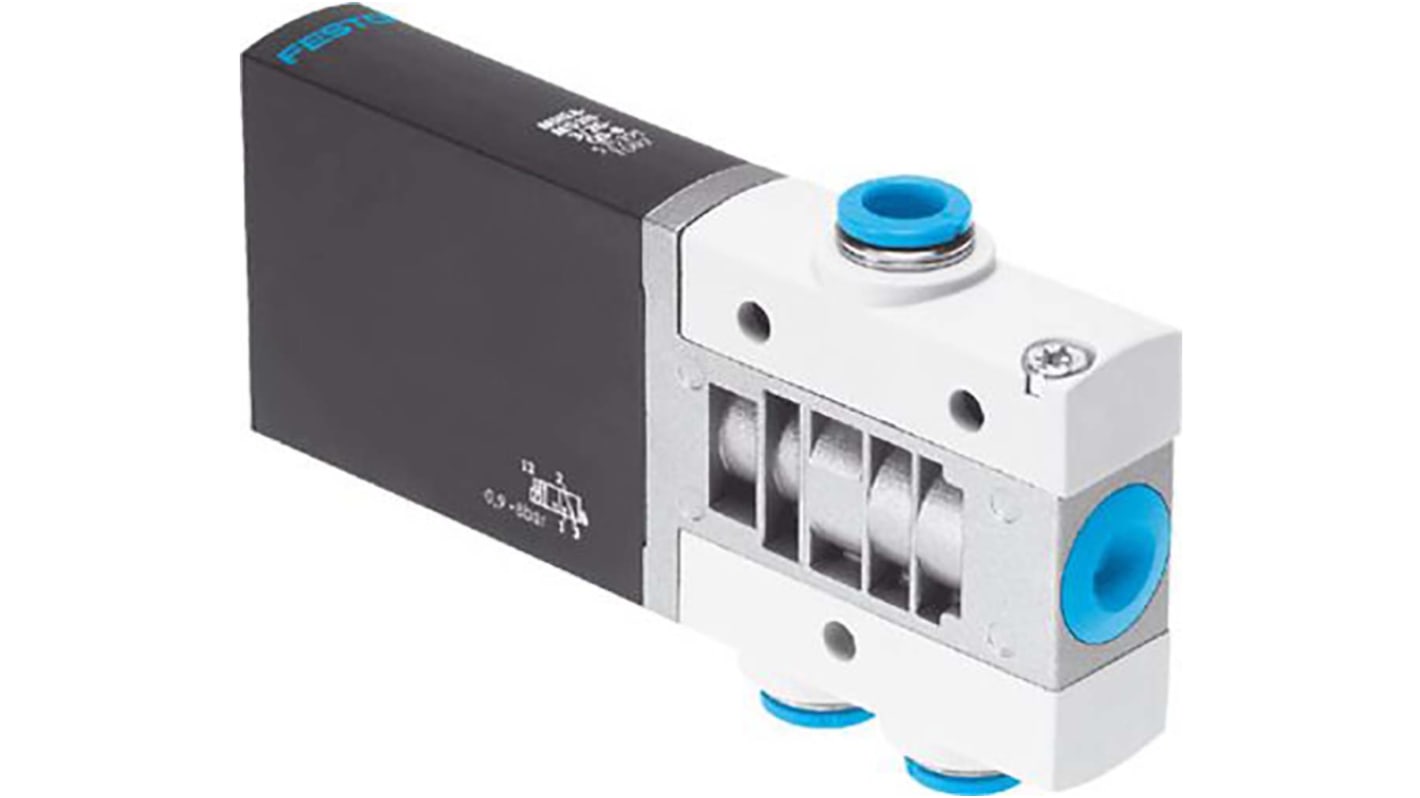 Festo 3/2 Open, Monostable Pneumatic Solenoid/Pilot-Operated Control Valve - Electrical MHE4 Series, 525211