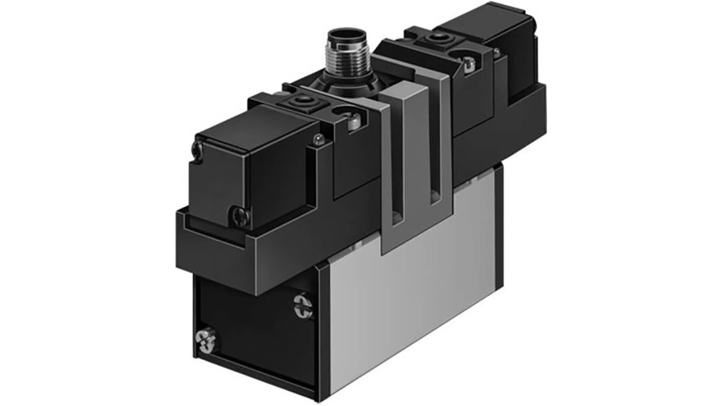 Válvula de control de accionamiento piloto de solenoide neumática Festo, Serie MEBH, Función 5/3 pressurised, Sistemas