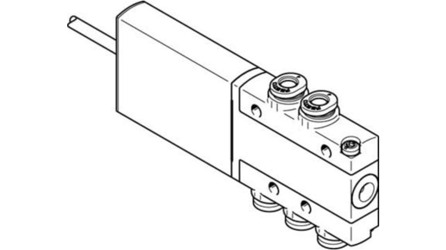 Válvula de control de accionamiento piloto de solenoide neumática Festo, Serie MHE2, Función 5/2 Monostable, Sistemas