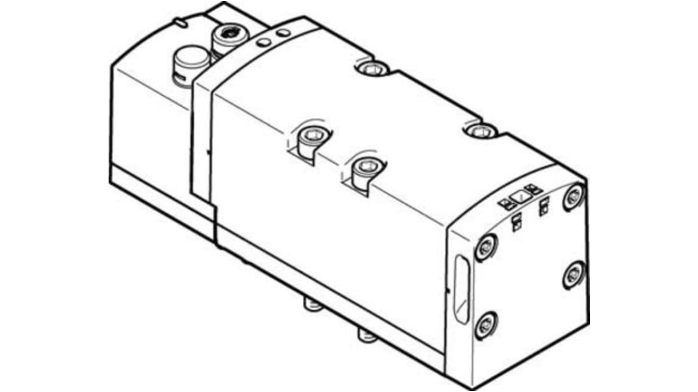 Válvula de solenoide Festo, Serie VSVA-B-M52-MZD-D2-1T1L, Función 5/2 Monostable, Sistemas eléctricos