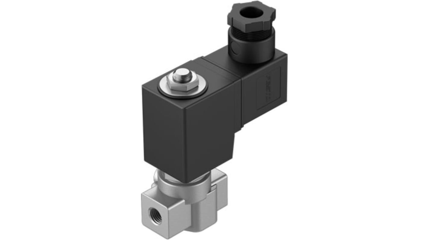 Festo 2/2 Closed, Monostable Pneumatic Solenoid/Pilot-Operated Control Valve - Electrical NPT 1/8 VZWD Series, 1492053