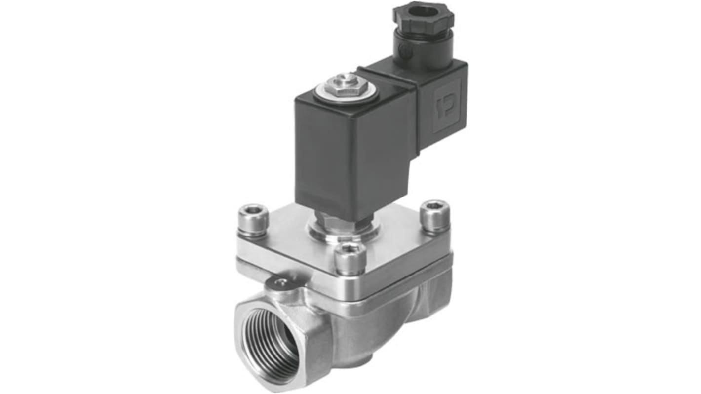 Festo 2/2 Closed, Monostable Pneumatic Solenoid/Pilot-Operated Control Valve - Electrical G 1 VZWF Series, 1492250