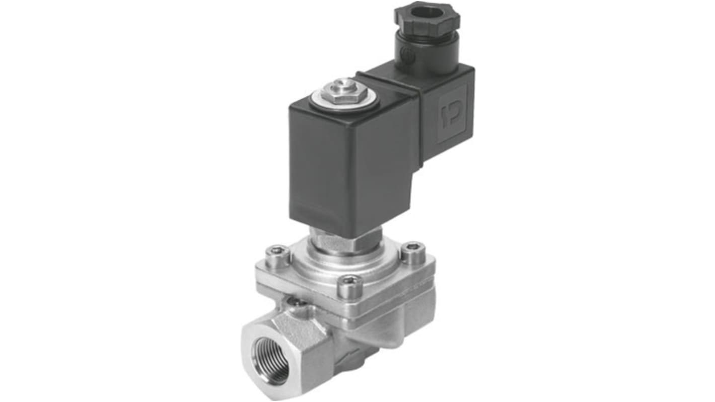 Festo 2/2 Closed, Monostable Pneumatic Solenoid/Pilot-Operated Control Valve - Electrical G 3/8 VZWF Series, 1492327