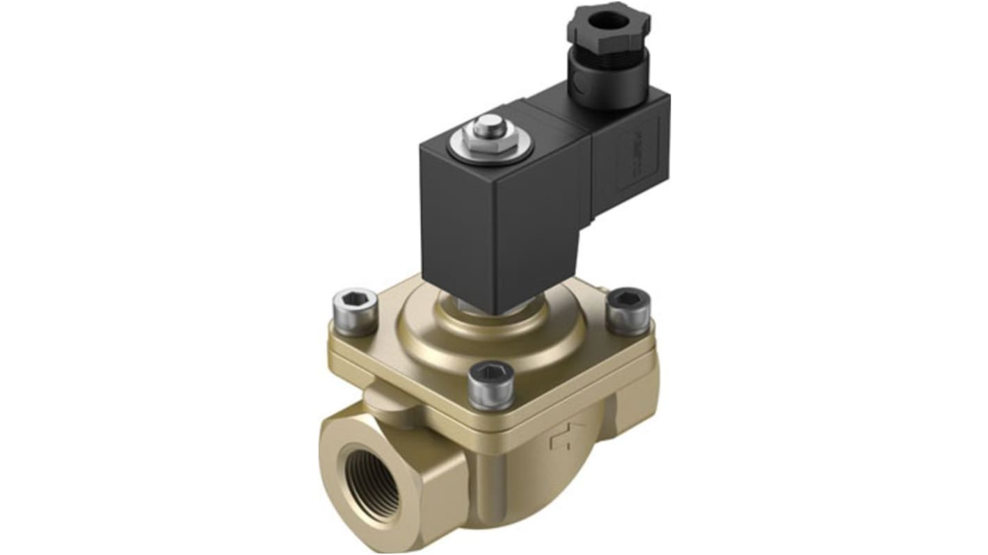 Festo 2/2 Closed, Monostable Pneumatic Solenoid/Pilot-Operated Control Valve - Electrical NPT 3/4 VZWF Series, 1492273