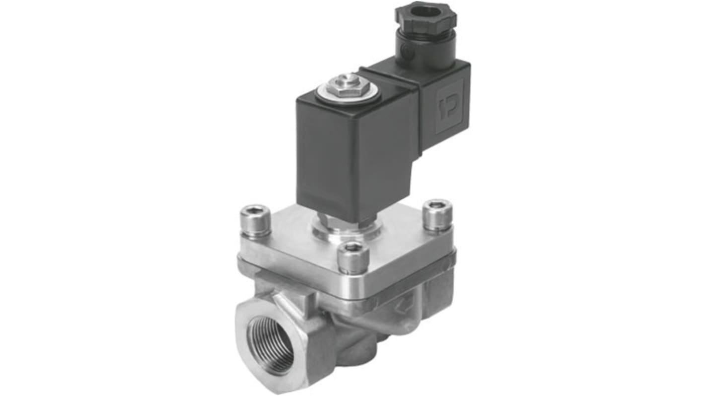 Festo 2/2 Closed, Monostable Pneumatic Solenoid/Pilot-Operated Control Valve - Electrical NPT 3/4 VZWF Series, 1492201