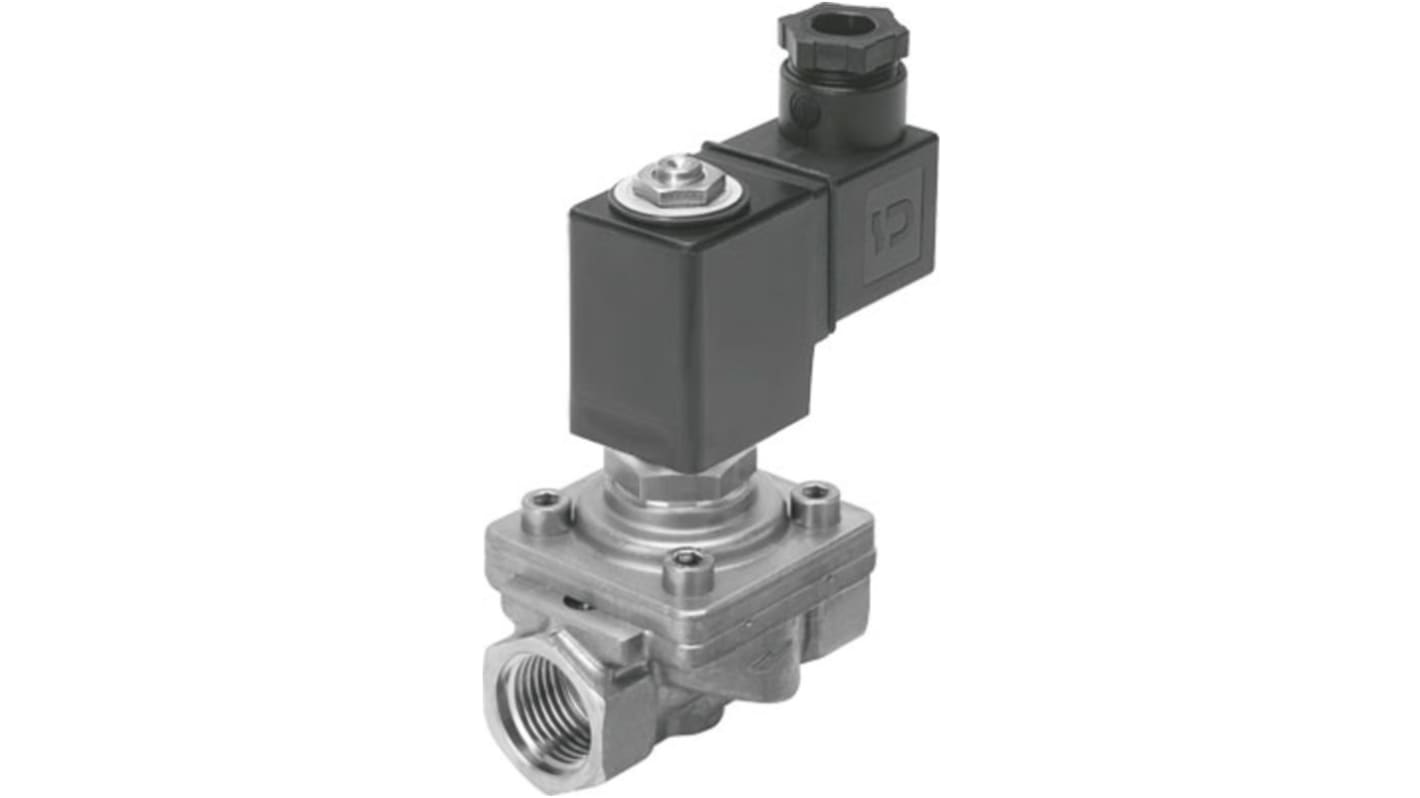 Festo 2/2 Closed, Monostable Pneumatic Solenoid/Pilot-Operated Control Valve - Electrical NPT 1/2 VZWF Series, 1492264