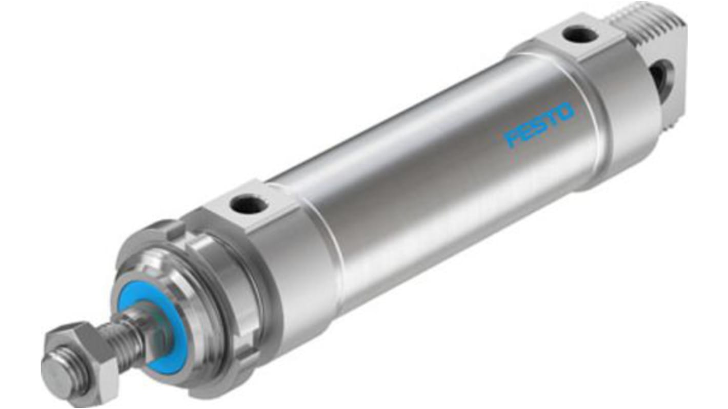 Festo Pneumatic Roundline Cylinder - 196044, 50mm Bore, 100mm Stroke, DSNU Series, Double Acting