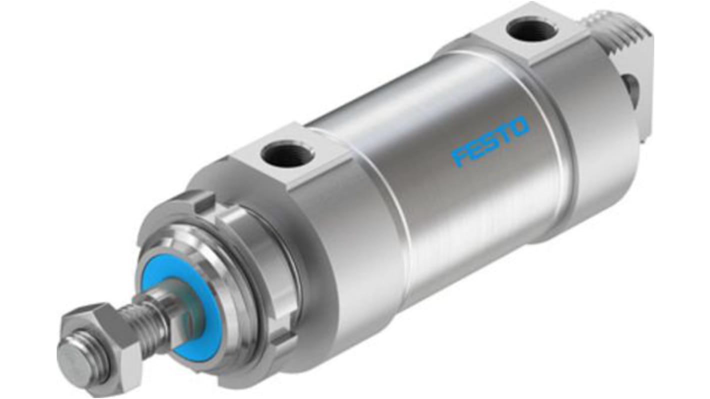 Festo Pneumatic Roundline Cylinder - 196051, 63mm Bore, 40mm Stroke, DSNU Series, Double Acting