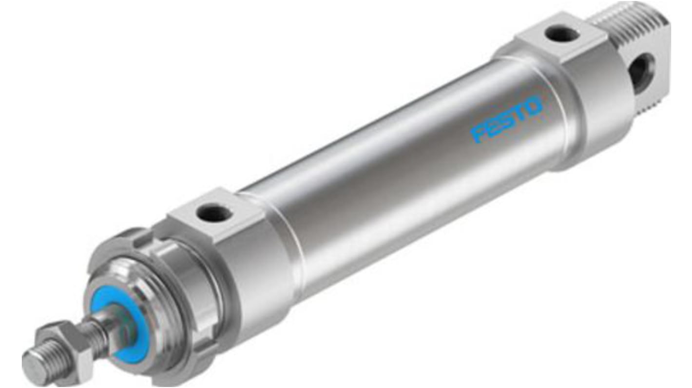 Festo Pneumatic Roundline Cylinder - 195994, 40mm Bore, 100mm Stroke, DSNU Series, Double Acting
