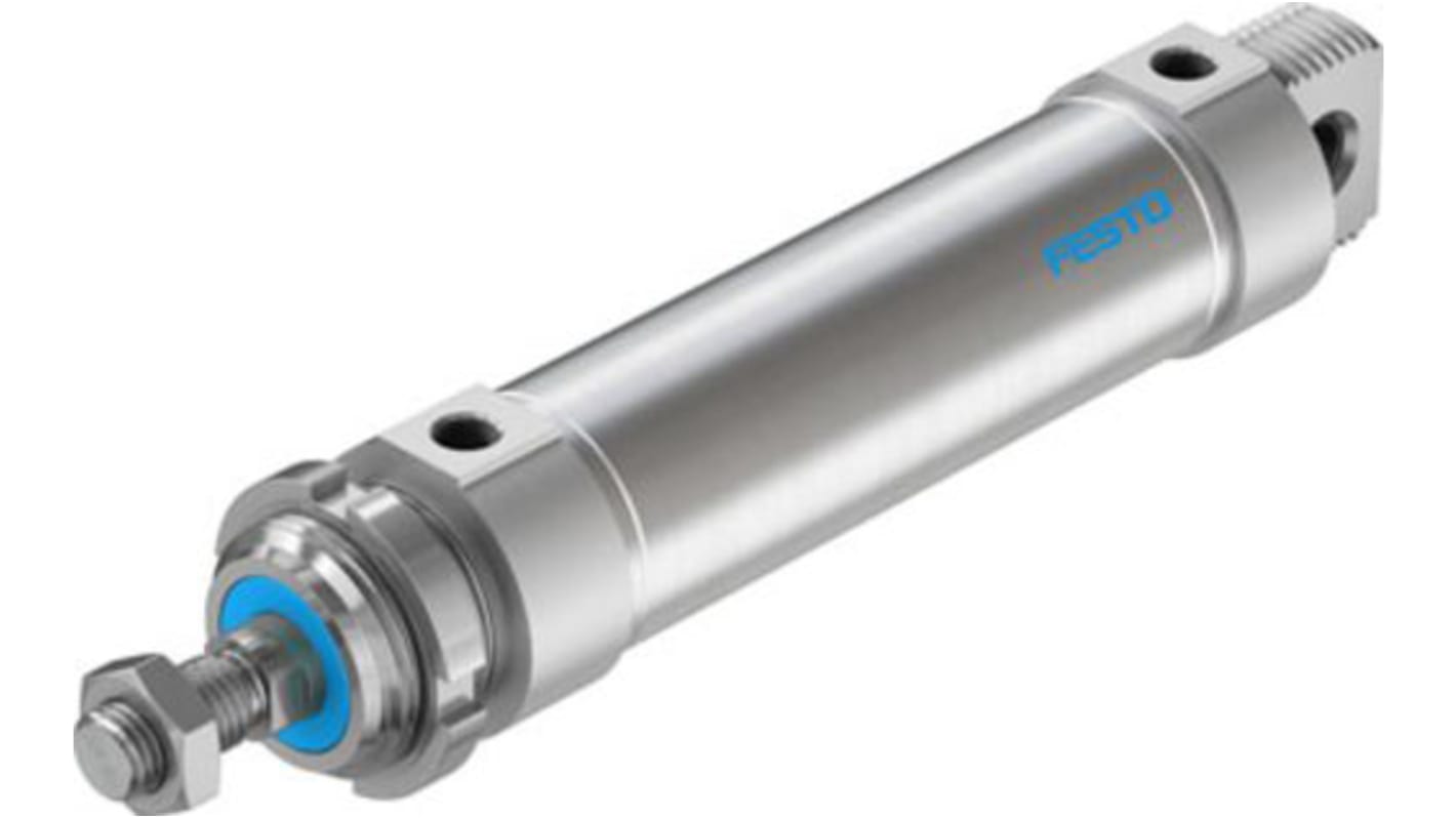 Festo Pneumatic Roundline Cylinder - 196045, 50mm Bore, 125mm Stroke, DSNU Series, Double Acting