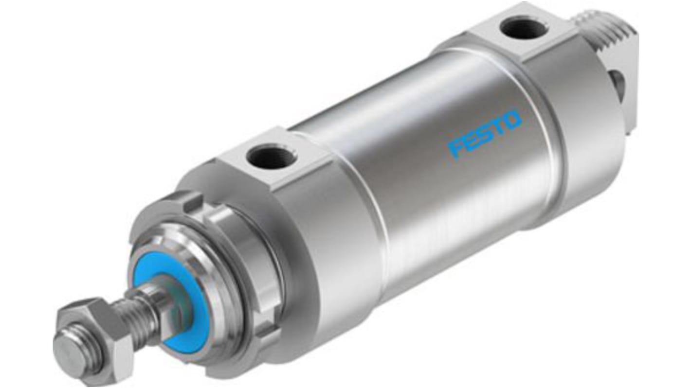 Festo Pneumatic Roundline Cylinder - 196052, 63mm Bore, 50mm Stroke, DSNU Series, Double Acting