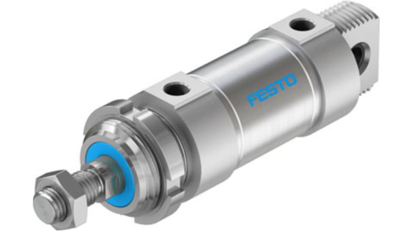 Festo Pneumatic Roundline Cylinder - 196040, 50mm Bore, 25mm Stroke, DSNU Series, Double Acting