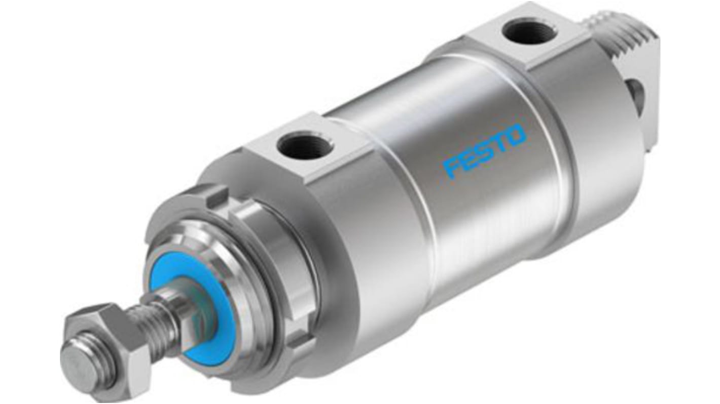 Festo Pneumatic Roundline Cylinder - 196050, 63mm Bore, 25mm Stroke, DSNU Series, Double Acting