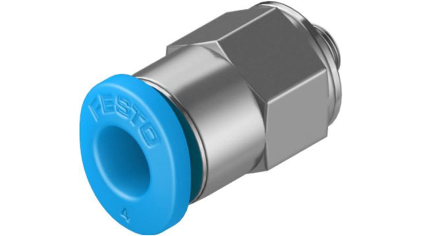 Festo Straight Threaded Adaptor, M3 Male to Push In 4 mm, Threaded-to-Tube Connection Style, 130776