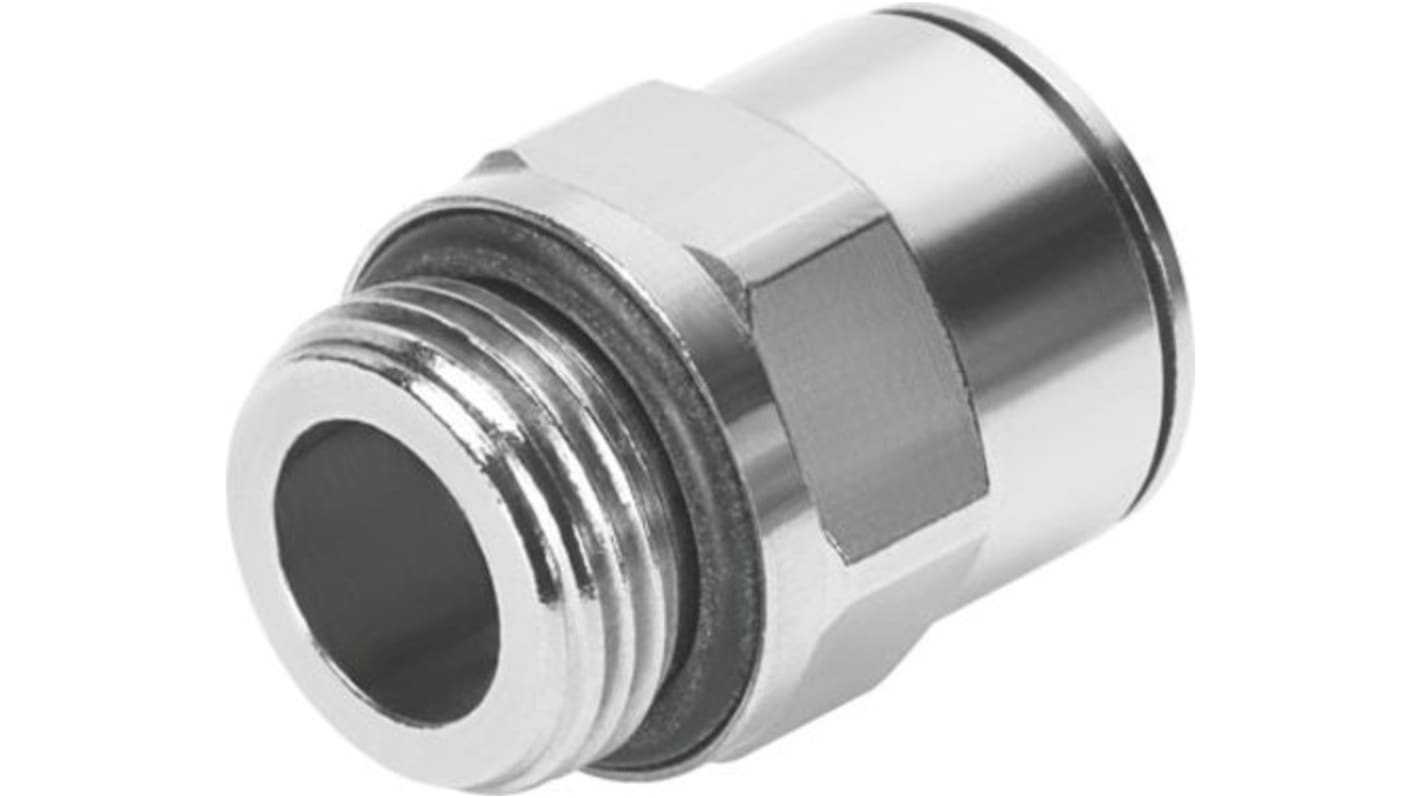 Festo Straight Threaded Adaptor, G 3/8 Male to Push In 14 mm, Threaded-to-Tube Connection Style, 570450