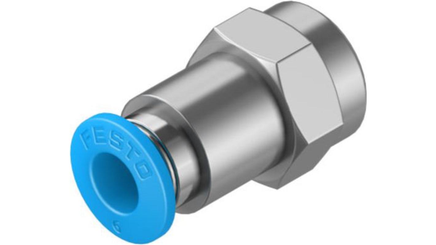 Festo Straight Threaded Adaptor, R 1/8 Male to Push In 6 mm, Threaded-to-Tube Connection Style, 130710