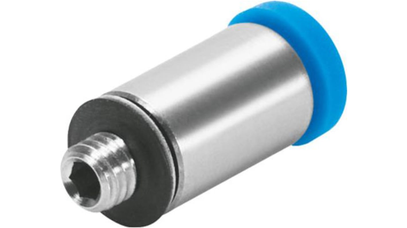 Festo Straight Threaded Adaptor, M3 Male to Push In 3 mm, Threaded-to-Tube Connection Style, 132914