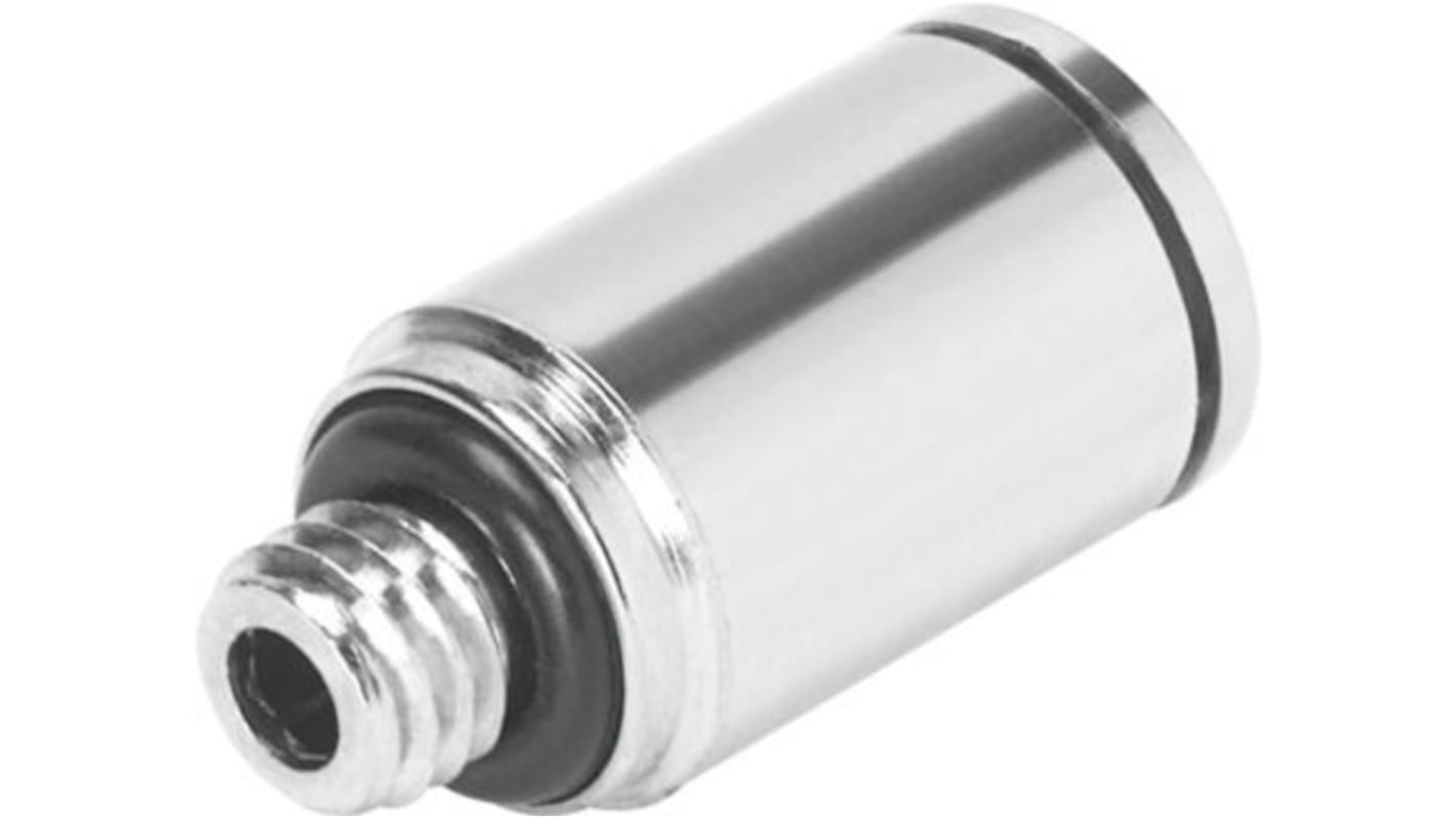 Festo Straight Threaded Adaptor, M5 Male to Push In 4 mm, Threaded-to-Tube Connection Style, 558657