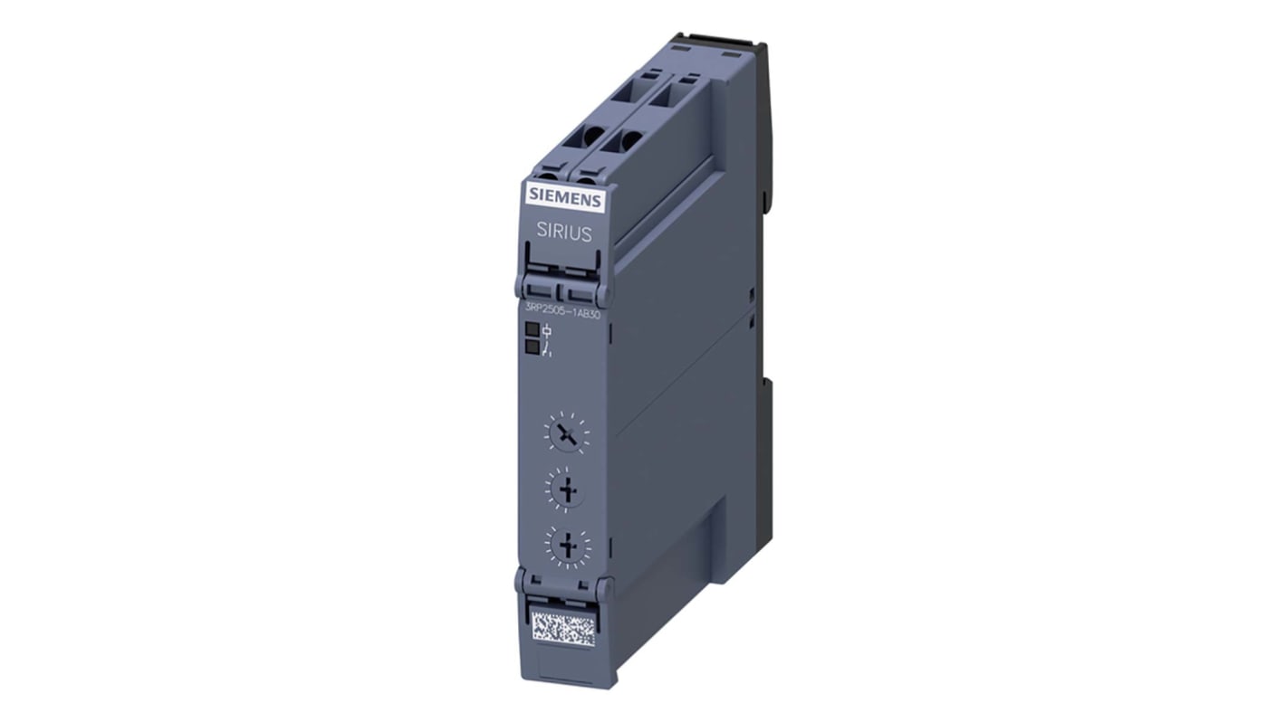 Siemens 3RP2 Series DIN Rail Mount Timer Relay, 24V ac, 1-Contact, 0.05 → 100h