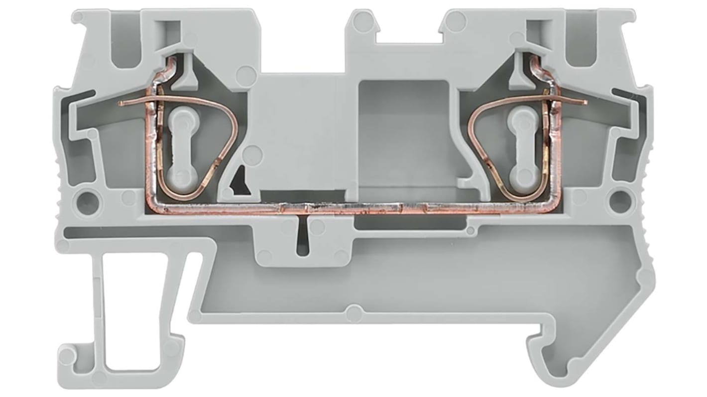 Bloc de jonction rail DIN sans fusible Siemens 8WH, 4mm², Fixation à ressort, Gris