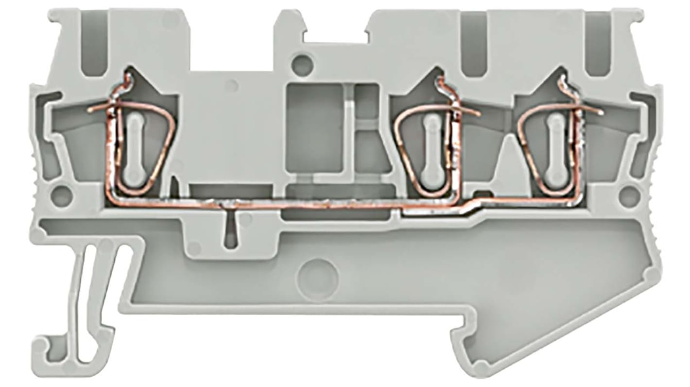 Bloc de jonction rail DIN sans fusible Siemens 8WH, 2.5mm², Fixation à ressort, Orange